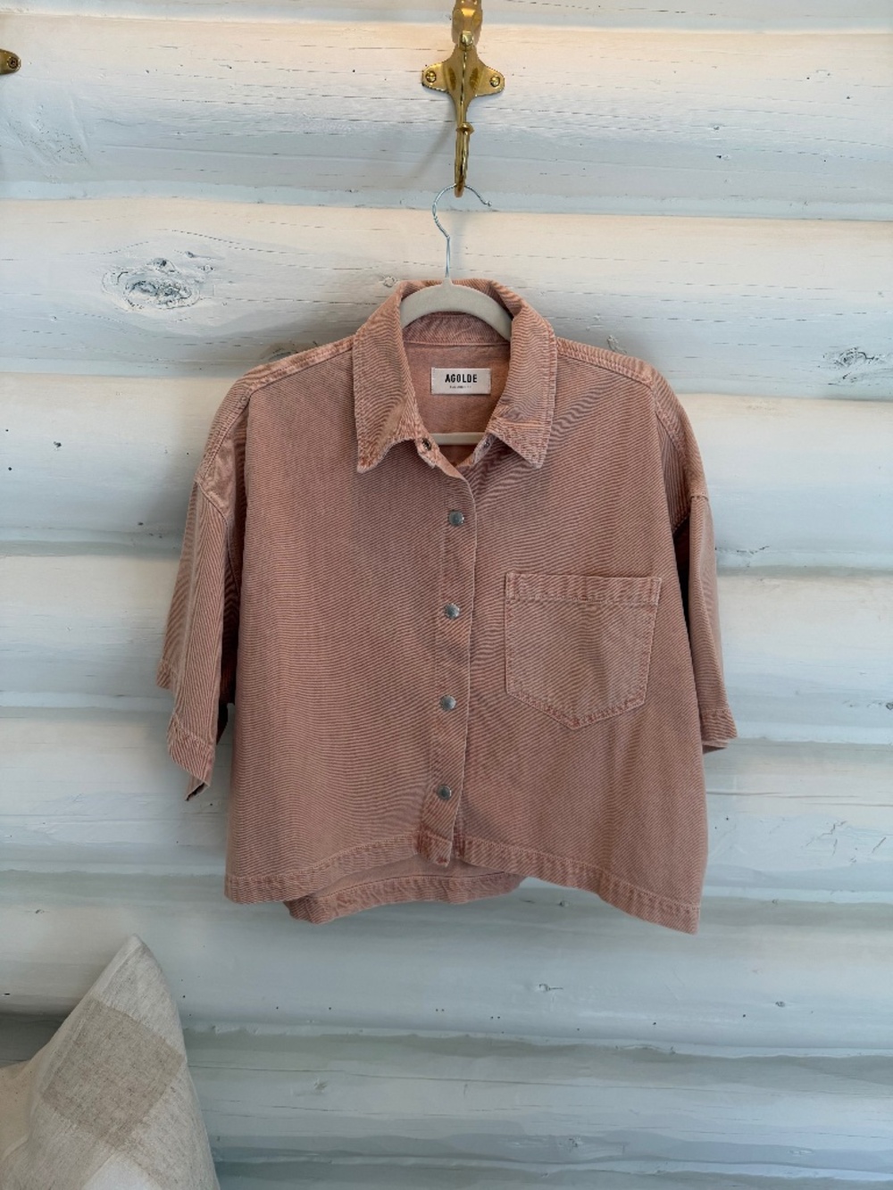 Agolde Pink Denim Top